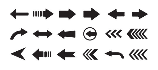 Big arrow icon collection. Arrow icon. Set different  arrows or web design. Arrow flat style isolated on white background. vector eps 10.