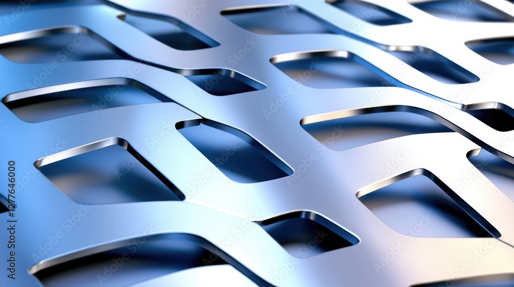 Aufkleber abstract metal sheet with rhomboid cutouts creating a modern industrial background design with light