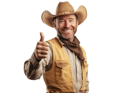 Confident Western Man in Cowboy Outfit