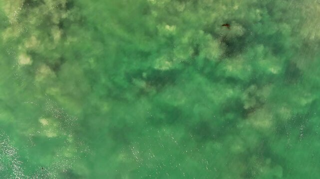 Abstract Aerial View of Pacific Ocean Water off California Coast
