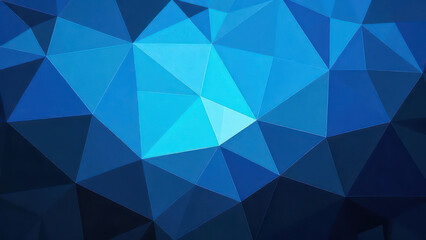 Fototapeta premium Background image with blue triangle geometric pattern for design projects, presentations or banner use. Horizontal background for 16:9 ratio 