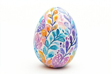 A beautifully hand-painted decorative egg featuring vibrant floral patterns, perfect for celebrating spring and festive occasions.
