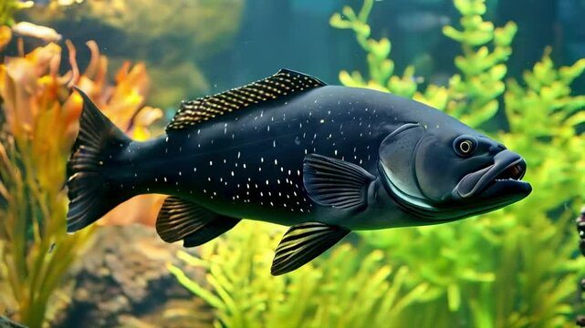 Black cod in the aquarium