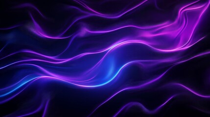 Obraz premium Abstract Purple and Blue Neon Wave Background Digital Art for Design Projects