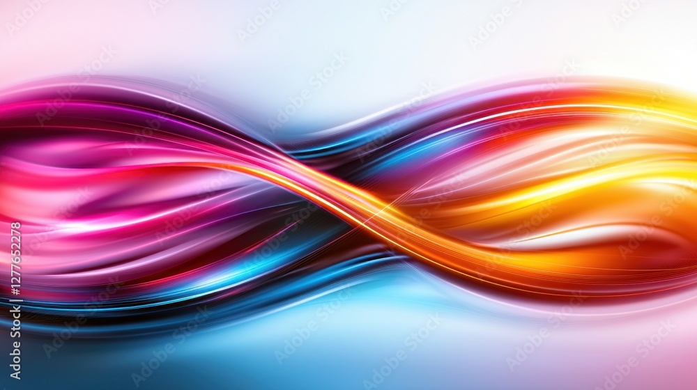 Poster abstract luminous flow with vibrant color gradient and dynamic wave pattern on a bright background c