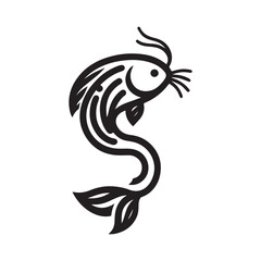 2d catfish logo on a white background