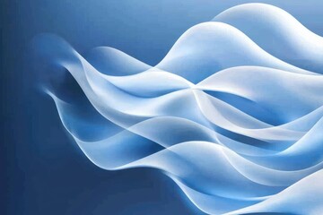 Obraz premium Abstract blue flowing background with dynamic wave design and smooth gradient light effect for modern digital art