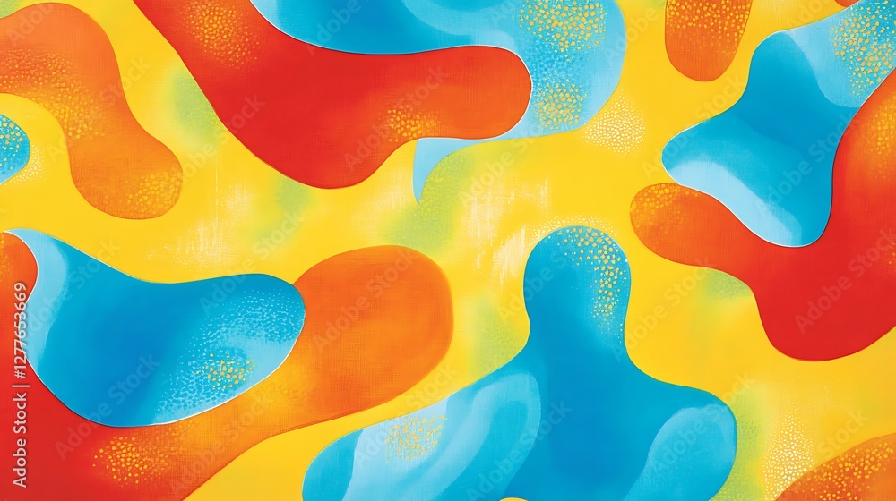 Poster abstract colorful shapes fluid design artwork