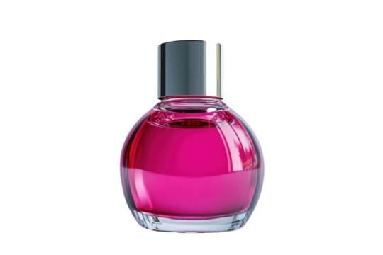 Classic Nail Polish Bottle with Elegant Shape and Shiny Finish: Isolated on Transparent Background