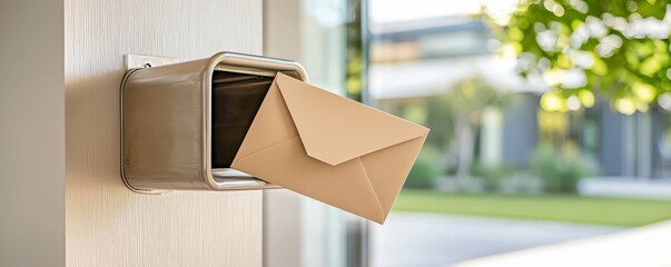 Mailbox with letter inserted