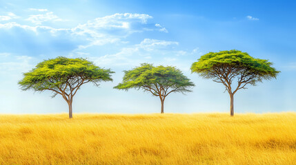 Obraz premium 3本のアカシアの木