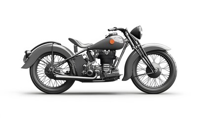 Obraz premium Vintage motorcycle shown in a studio setting with clean background