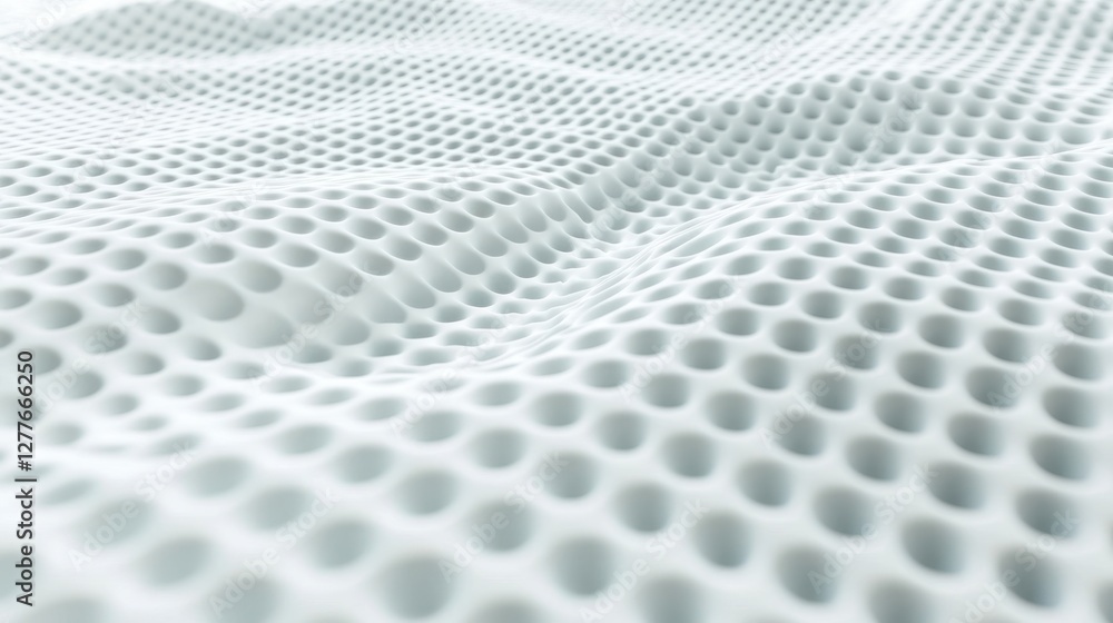 Poster a close-up view of a textured surface featuring an intricate pattern of perforations that creates a 