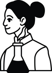 woman wearing a vest and a shirt holding a beaker