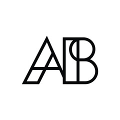 AB monogram logo design letter text name symbol monochrome logotype alphabet character simple logo