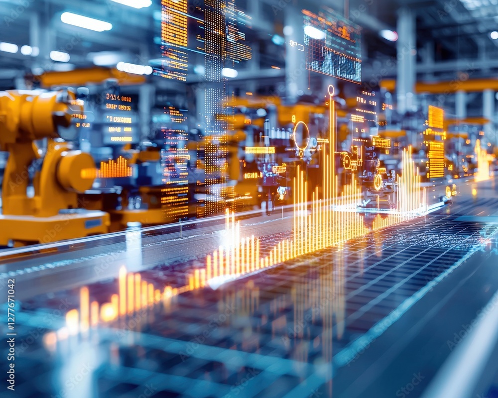 Poster advanced manufacturing technology with data visualization