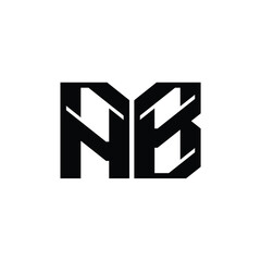 AB monogram logo design letter text name symbol monochrome logotype alphabet character simple logo