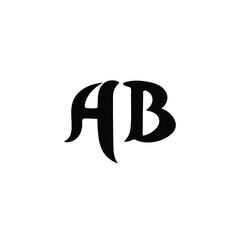 AB monogram logo design letter text name symbol monochrome logotype alphabet character simple logo