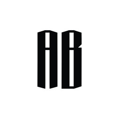 AB monogram logo design letter text name symbol monochrome logotype alphabet character simple logo