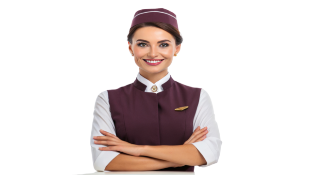 Confident business woman in a suit with a smile, standing in a professional setting