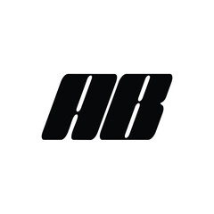 AB monogram logo design letter text name symbol monochrome logotype alphabet character simple logo