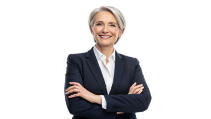 Confident, smiling businesswoman in a suit