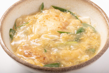 揚げ出し豆腐　九条ネギ　卵あんかけ