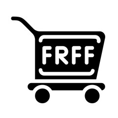 Cart with Free Shipping Solid Icon