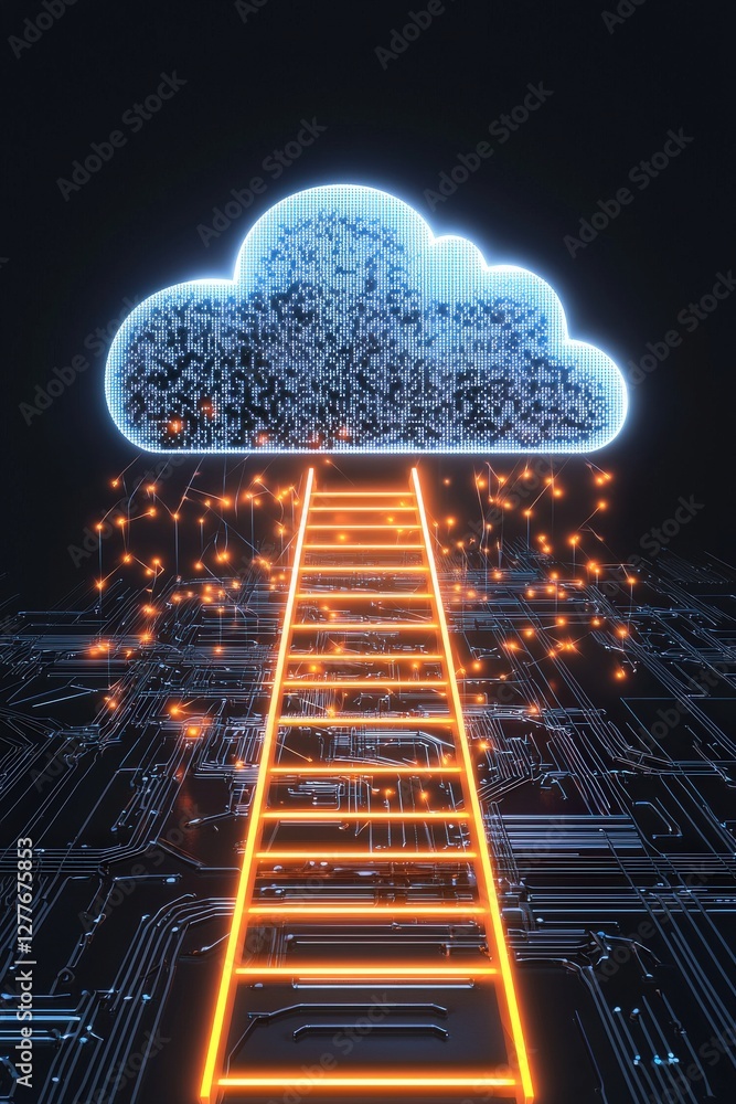 Aufkleber cloud computing concept with digital elements