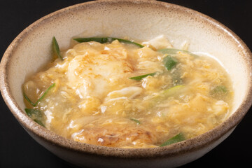 揚げ出し豆腐　九条ネギ　卵あんかけ