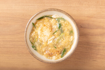 揚げ出し豆腐　九条ネギ　卵あんかけ