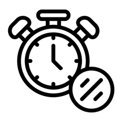 Flash Sale Timer Line Icon