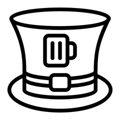 Hat with a Beer Line Icon