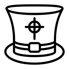 Hat with Celtic Cross Line Icon
