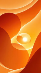 Abstract Background of Fluid Orange Waves and Smooth Shapes. Vertical image banner in a 9:16 ratio