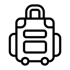 Suitcase with Side Pockets Line Icon