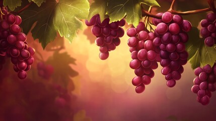 Fototapeta premium Healthy fruits Red wine grapes background