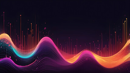Abstract background of frequency waves with modern gradient colors 