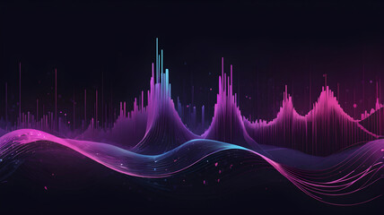 Abstract background of frequency waves with modern gradient colors 