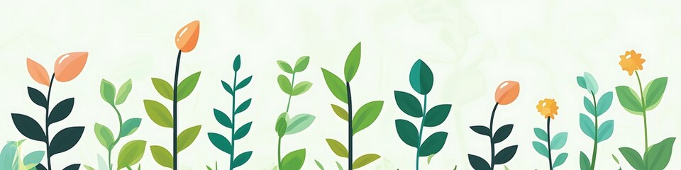 Naklejka premium A Colorful Arrangement Of Spring Flowers And Plants