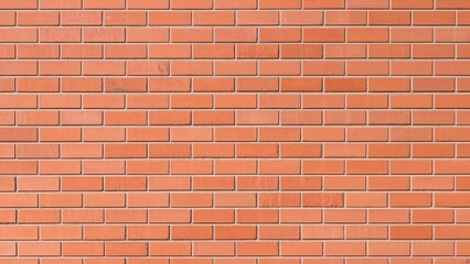 Brick Wall Background Featuring Uniform Red Bricks and Clean Mortar Lines