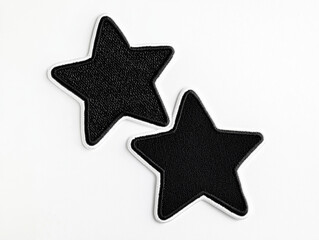 Obraz premium Minimalist Black and White Star Embroidered Patches mockup, 