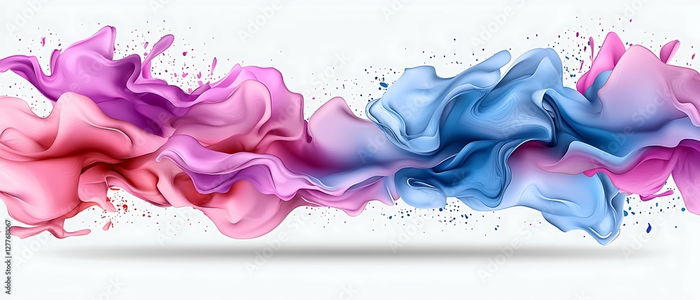 Poster flowing abstract colors in shades of pink and blue create a harmonious, artistic backdrop. dynamic d