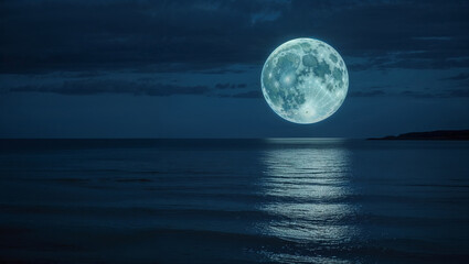 full moon over water