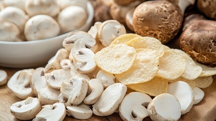 Creative Mushroom-Based Snack Representation