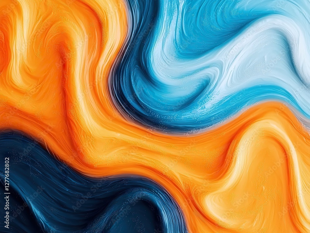 Poster dynamic abstract art swirls digital creation colorful patterns modern design aesthetic view contempo