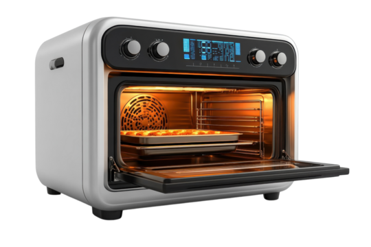 Compact Toaster Oven with Adjustable Temperature Settings: Isolated on Transparent Background