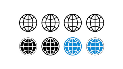 Global Internet Icons Set – Web, Network, Globe, Online, Communication, Digital, Connectivity .