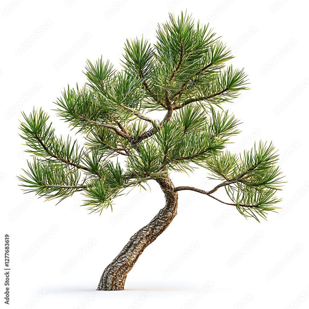 Poster pine tree isolated on white background with clipping path. high quality photo