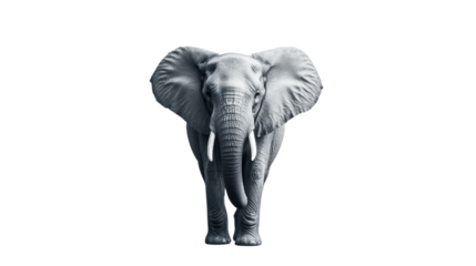 Majestic Elephant: A captivating portrait of a magnificent elephant, captured in monochrome, showcases its impressive size, expressive eyes, and commanding presence.